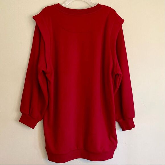 FARM Rio Warm Welcome Sweatdress Sweatshirt Dress Red Rainbow Heart Size M - Picture 12 of 16